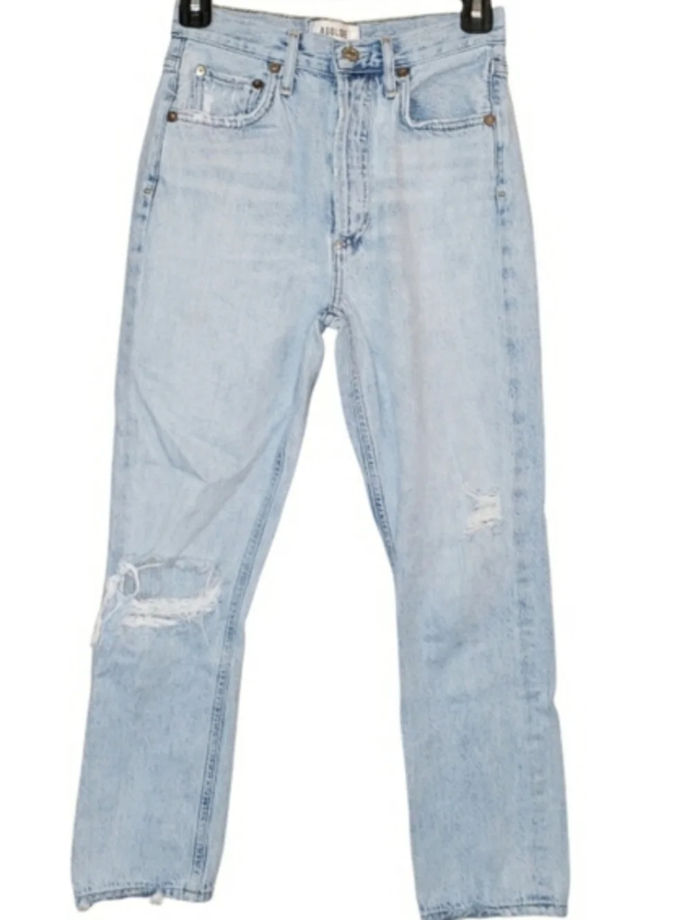 Agolde Riley High Rise Straight Crop Jeans In Shatter - Picture 3 of 8